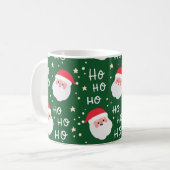 HO HO Santa Green Pattern Coffee Mok (Voorkant links)