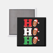Ho Ho Santa Hat American Football Fun kerst Magneet (Voorkant / Achterkant)