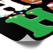 Ho Ho Santa Hat American Football Fun kerst Poster (Hoek)