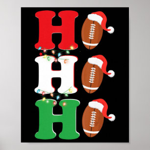 Ho Ho Santa Hat American Football Fun kerst Poster