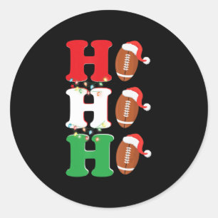 Ho Ho Santa Hat American Football Fun kerst Ronde Sticker