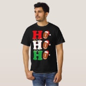 Ho Ho Santa Hat American Football Fun kerst T-shirt (Voorkant volledig)