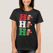 Ho Ho Santa Hat American Football Fun kerst T-shirt (Voorkant)