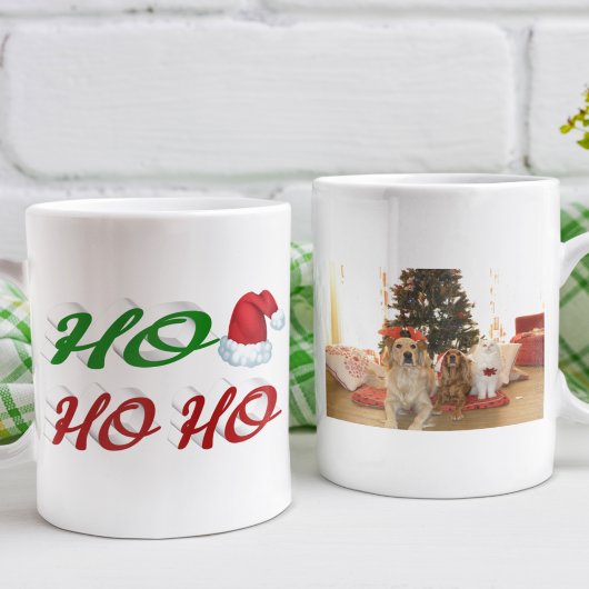 Ho Ho Santa Hat Kerstfotoscript Koffiemok