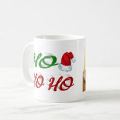 Ho Ho Santa Hat Kerstfotoscript Koffiemok (Voorkant links)