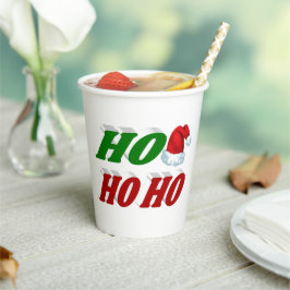 Ho Ho Santa Hat kersttypografie Papieren Bekers