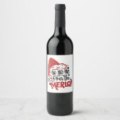 Ho Ho Santa Hat Merlot Fun Wine Wijn Etiket (Voorkant)