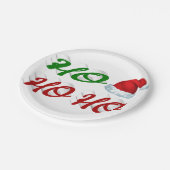 Ho Ho Santa Hat rood met kerstmis Papieren Bordje (Gekanteld)