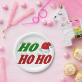 Ho Ho Santa Hat typografie Kerstmis Papieren Bordje (Feest)