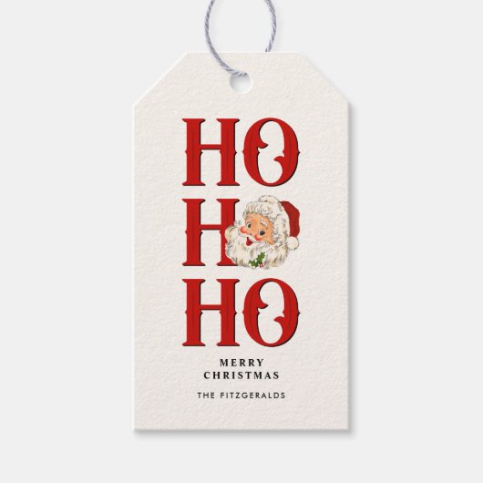 Ho Ho  Santa Holiday Gift Labels Cadeaulabel (Voorkant)