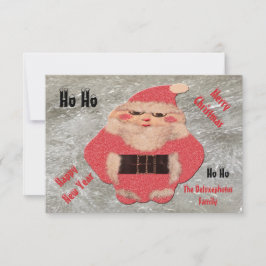 Ho Ho Santa Ivory Glitter Kaart