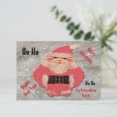 Ho Ho Santa Ivory Glitter Kaart (Staand voorkant)