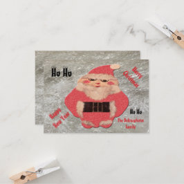 Ho Ho Santa Ivory Glitter Kaart