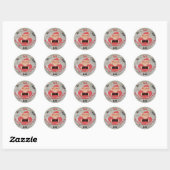 Ho Ho Santa Ivory Glitter Ronde Sticker (Vel)