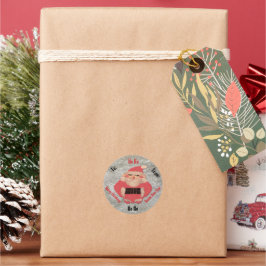 Ho Ho Santa Ivory Glitter Ronde Sticker