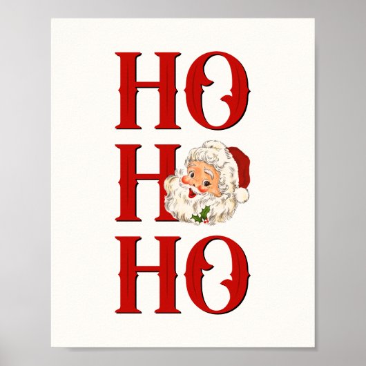 Ho Ho  Santa Kerstfeestdag Poster (Voorkant)