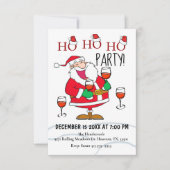Ho Ho Santa-kerstuitnodiging Kaart (Voorkant)