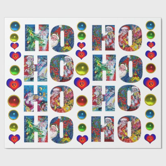 HO HO SANTA MUSICAL CHRISTMAS NIGHT CADEAUPAPIER (Vlak)