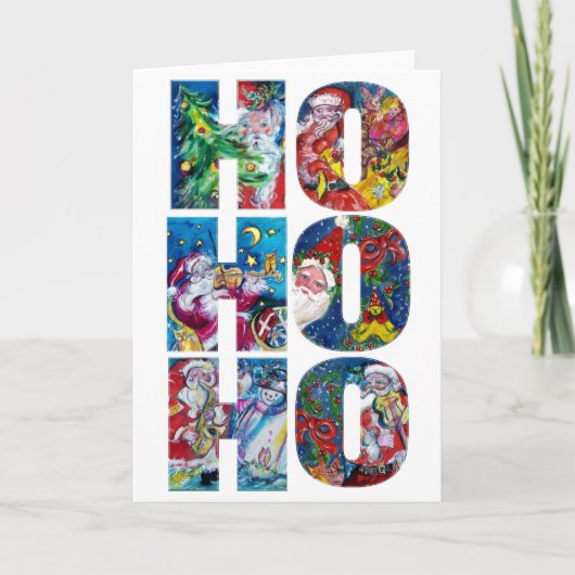 HO HO SANTA MUSICAL CHRISTMAS NIGHT FEESTDAGEN KAART (Voorkant)