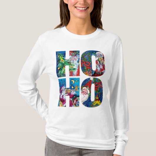 HO HO SANTA MUSICAL CHRISTMAS NIGHT T-SHIRT (Voorkant)