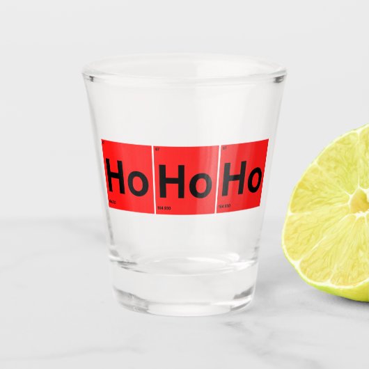 Ho Ho Santa Periodic Tabel Shot Glas (Voorkant)