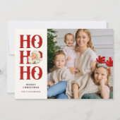 Ho Ho Santa Photo Flat Holiday Card Feestdagenkaart (Voorkant)