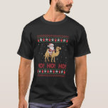 Ho Ho Santa Riding Bactrische Camel Ugly Christmas T-shirt<br><div class="desc">Ho Ho Santa Rijden Bactrische Camel Lelijke Kersttrui</div>