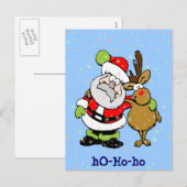 ho-ho Santa & Rudy Feestdagenkaart (Voorkant / Achterkant)