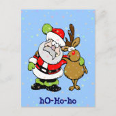 ho-ho Santa & Rudy Feestdagenkaart (Voorkant)