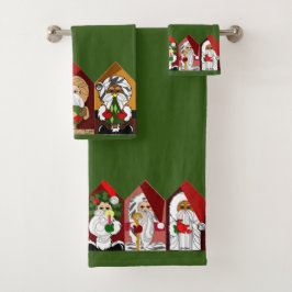 Ho-Ho Santa Schattigee Cartoon Kerst handdoek Set