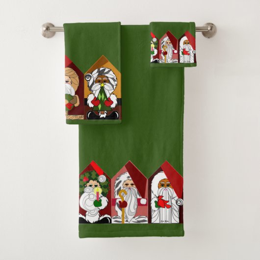 Ho-Ho Santa Schattigee Cartoon Kerst handdoek Set (Insitu)