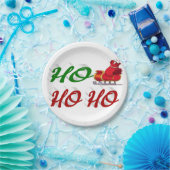 Ho Ho Santa Sleigh rood met kerstmis Papieren Bordje (Feest)