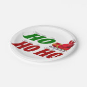 Ho Ho Santa Sleigh typografie kerst Papieren Bordje (Gekanteld)