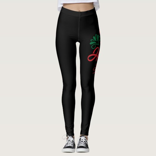 Ho Ho Santa Sleight Vehicle Leggings (Voorkant)