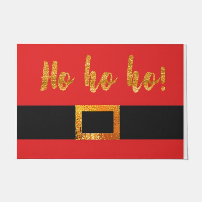 HO HO Santa Suit Belt Deurdeur Mat (Voorkant)