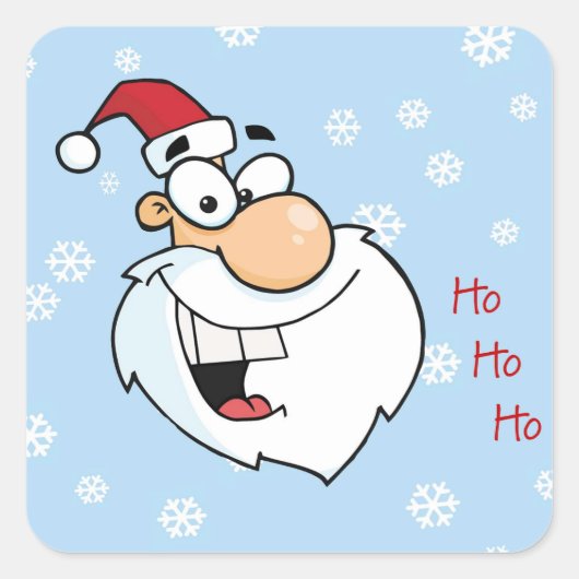Ho Ho Santa Vierkante Sticker (Voorkant)