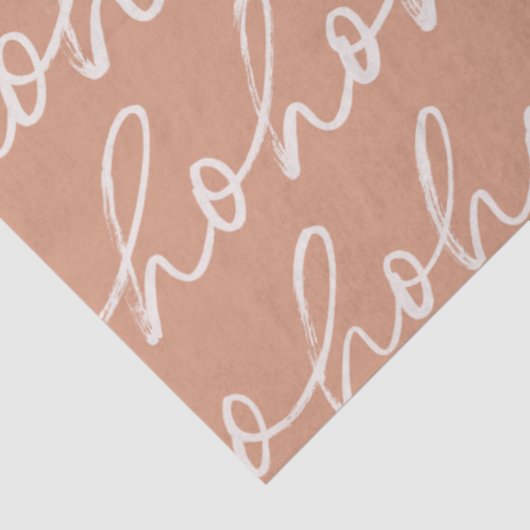 Ho Ho Script Bruin Witte Kerst Tissuepapier (Detail)