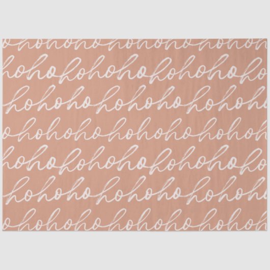 Ho Ho Script Bruin Witte Kerst Tissuepapier (Voorkant)