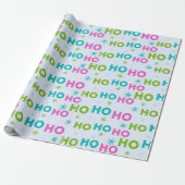 Ho Ho Snowflakes Pastel Modern Christmas Cadeaupapier (Uitgerold)