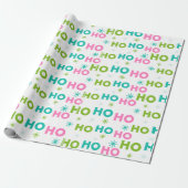 Ho Ho Snowflakes Pastel Modern Christmas Cadeaupapier (Uitgerold)