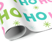 Ho Ho Snowflakes Pastel Modern Christmas Cadeaupapier (Rol Hoek)