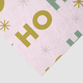 Ho Ho Snowflakes Roze Groen Goud Kerst Tissuepapier (Detail)