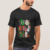 Ho Ho Snowman Santa Hat Leopard Buffalo Plaid P T-shirt (Voorkant)