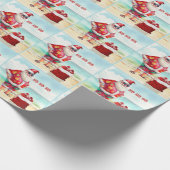 Ho Ho Strand Liefdevolle Kerstman Kerstmis Cadeaupapier (Hoek)