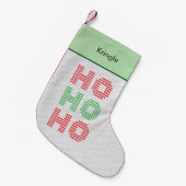 Ho Ho Typografie Kersttrui Kleine Kerstsok (Voorkant (Hangend))