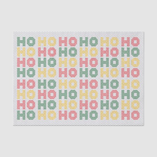Ho Ho Typografie Kersttrui Tissuepapier (Voorkant)