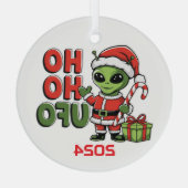 Ho Ho UFO Glas Ornament (Achterkant)