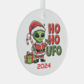 Ho Ho UFO Glas Ornament (Voorkant Rechts)