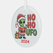 Ho Ho UFO Glas Ornament (Voorkant links)