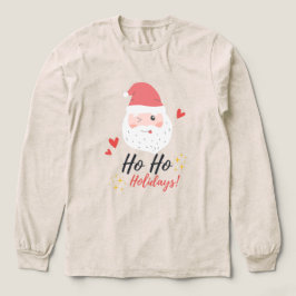 Ho Ho Vakantie Kerstman Gezicht Tri-Blend Shirt